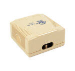 Back view of the 038-354IV 2-Port Surface Mount Box with CAT5E Jack in Ivory.