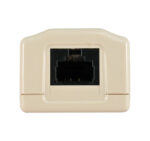 Back view of the 038-356IV 1-Port Surface Mount Box with CAT6 Jack in Ivory, showing the mounting design and cable entry points.