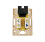 Open view of the 038-356IV 1-Port Surface Mount Box with CAT6 Jack in Ivory, showing internal wiring space and mounting points.