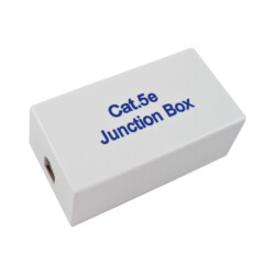 040-371/C5J/WH CAT5E Junction Box in White, designed for T568A and T568B standards, compatible with 110 & Krone termination tools.