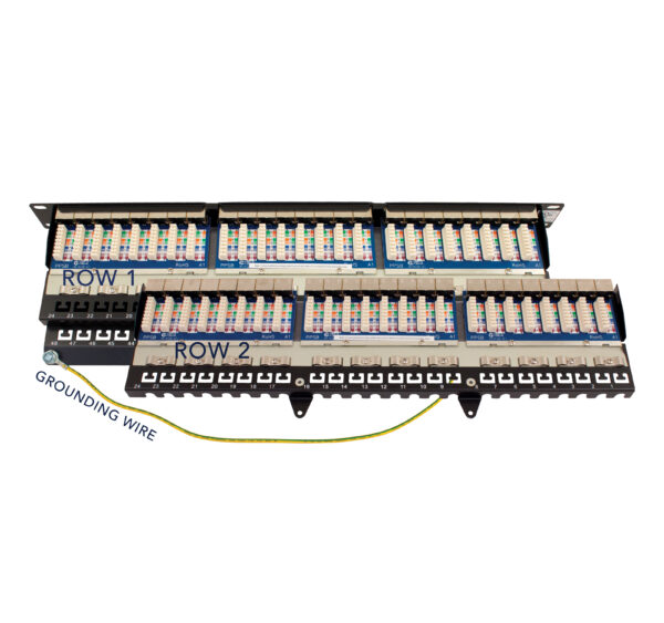 041-373/S/48 back view of patch panel with grounding wire