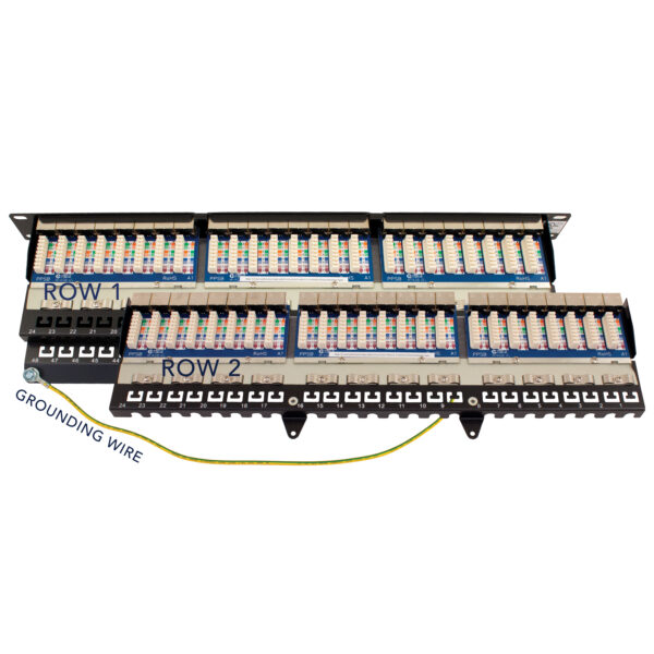 041-373/S/48 back view of patch panel with grounding wire