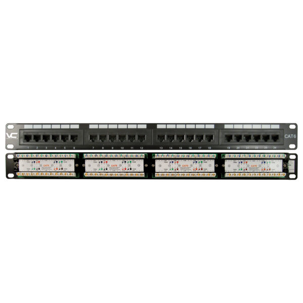042-377/24 front and back view of the patch panel