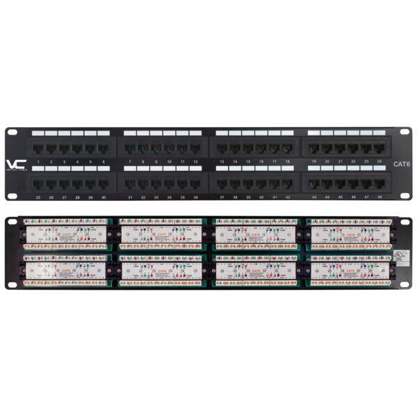 042-378/48 front and back view of patch panel