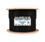 Alarm-Security Cable-Shielded-Direct Burial-18AWG 4 Conductor Stranded- 1000 ft, Spool-Black.