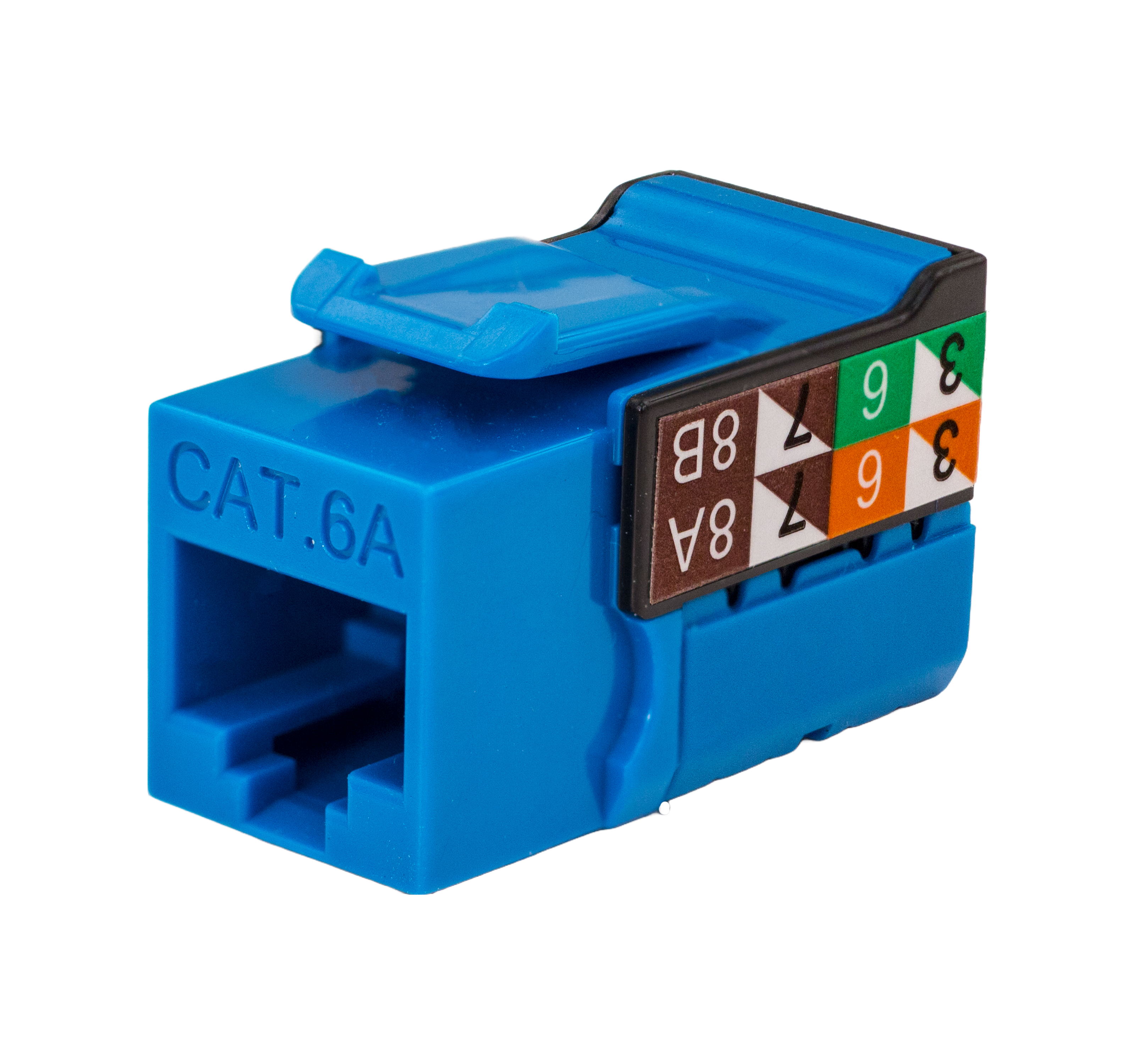 CAT6A V-Max Keystone Jack – 353 Series, blue.