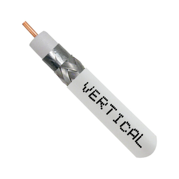 107-1031WH6S1BX close up of RG6 coaxial cable with the top exposed