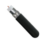107-1235BK6S500 close up of RG6 coaxial cable with the top exposed