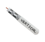 107-1955WH6Q500 close up of RG6 coaxial cable with the top exposed