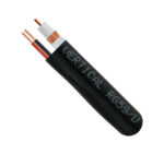 107-2179/DB/BK close up of RG6 coaxial cable with the top exposed