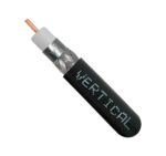 107-2316/P/BK close up of RG6 coaxial cable with the top exposed