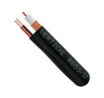 107-2321/BK close up of RG6 coaxial cable with the top exposed