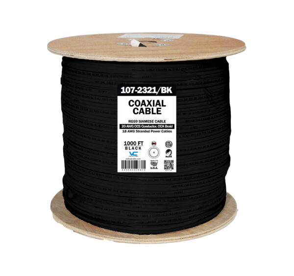 107-2321/BK spool of coaxial cable