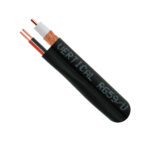 107-2323/BK close up of RG6 coaxial cable with the top exposed
