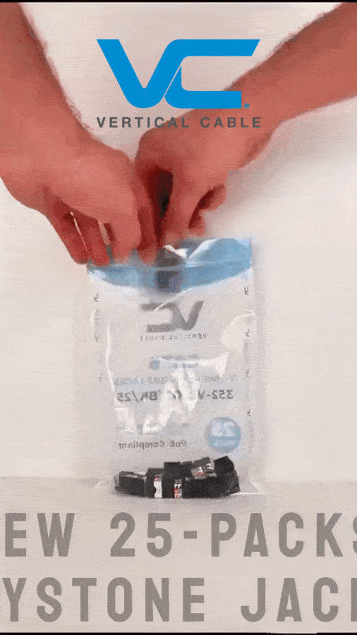 Mikesvideo jan222025 veed ezgif. Com optimize vertical cable launches 25-packs of v-max keystone jacks: faster, smarter, more efficient installs
