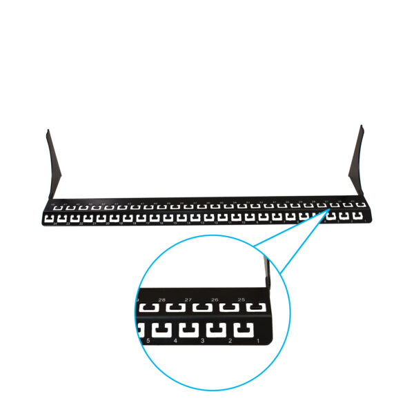 044-2397/2U | 2 RMU Patch Panel Support Bracket | Front View Zoom In