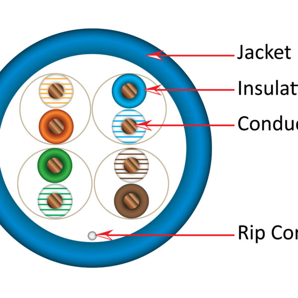 CAT6 Splineless UTP CMR cable in blue