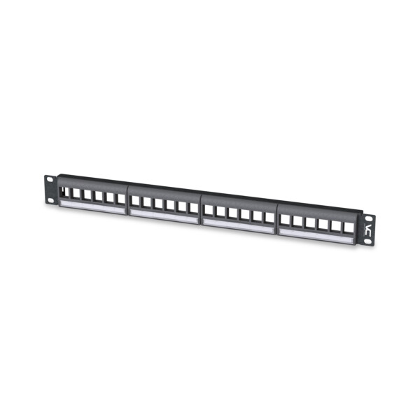 266-PKM04-24000 | Blank Keystone Rack-Mount Panel | 1 RMU | Unloaded