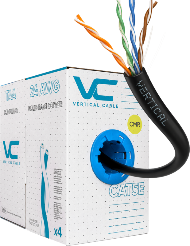 Vertical Cable CAT5E Category 5e ethernet cable and box