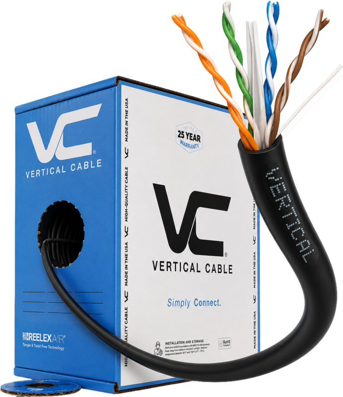 Vertical Cable CAT6 Category 6 ethernet cable and box